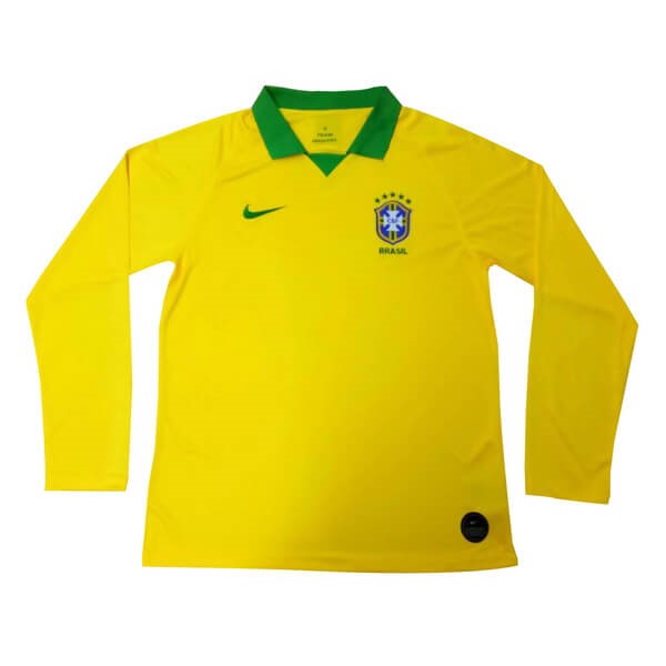 Camiseta Brasil 1ª Kit ML 2019 Amarillo